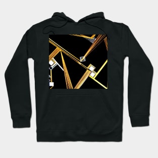 BLACK GOLD GEOMETRIC ART DECO MOD DESIGN Hoodie